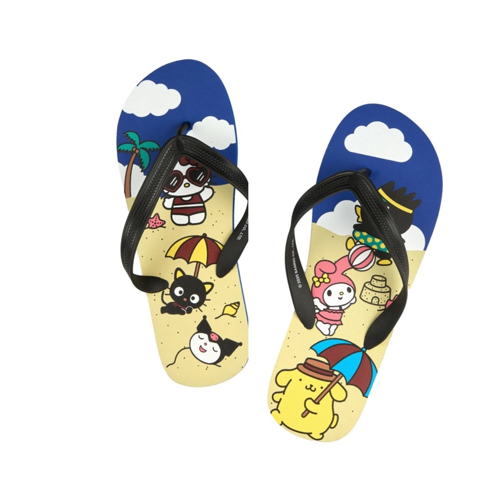 Hello Kitty And Friends Black and Blue Beach Flip-Flops